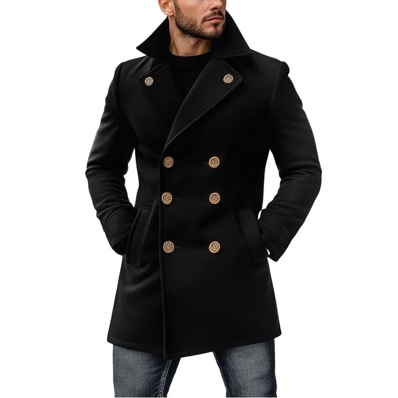 Men's Vintage Wool Double-Breasted Mid-Length Coat 69777118Y sold by Manly