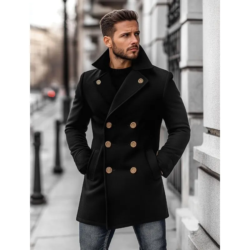 Men's Vintage Wool Double-Breasted Mid-Length Coat 69777118Y sold by Manly product image thumbnail 3