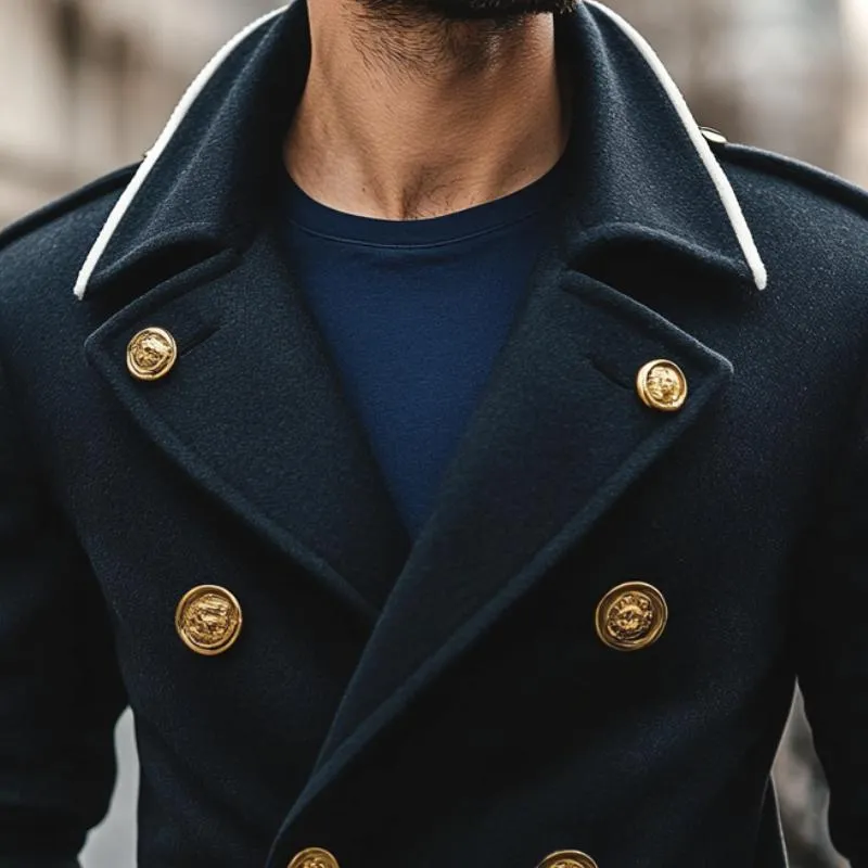 Men's Vintage Wool Double-Breasted Short Coat 08387497Y sold by Manly product image thumbnail 2