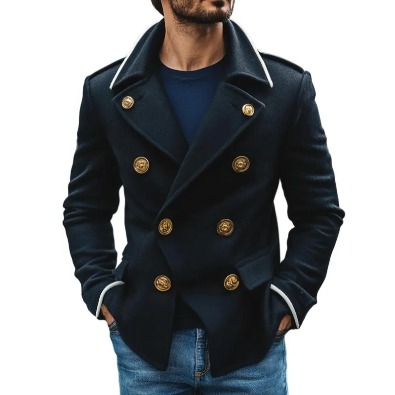 Men's Vintage Wool Double-Breasted Short Coat 08387497Y sold by Manly