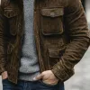 Men's Vintage Suede Stitching Polar Fleece Collar Multi-Pocket Jacket 33709832Y sold by Manly