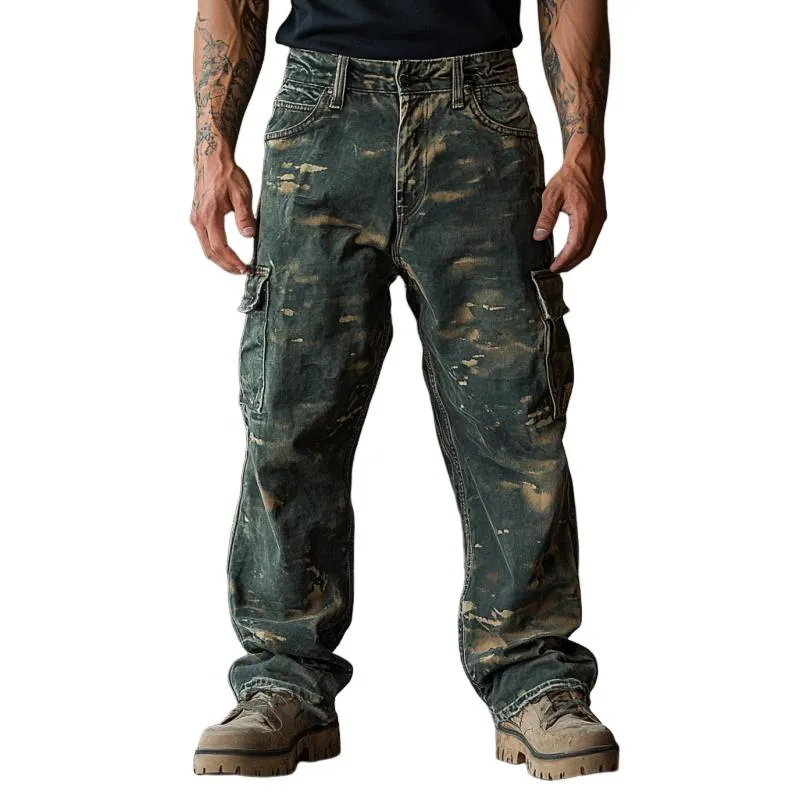 Men's Vintage Camouflage Print Cargo Jeans 74066524Y sold by Manly