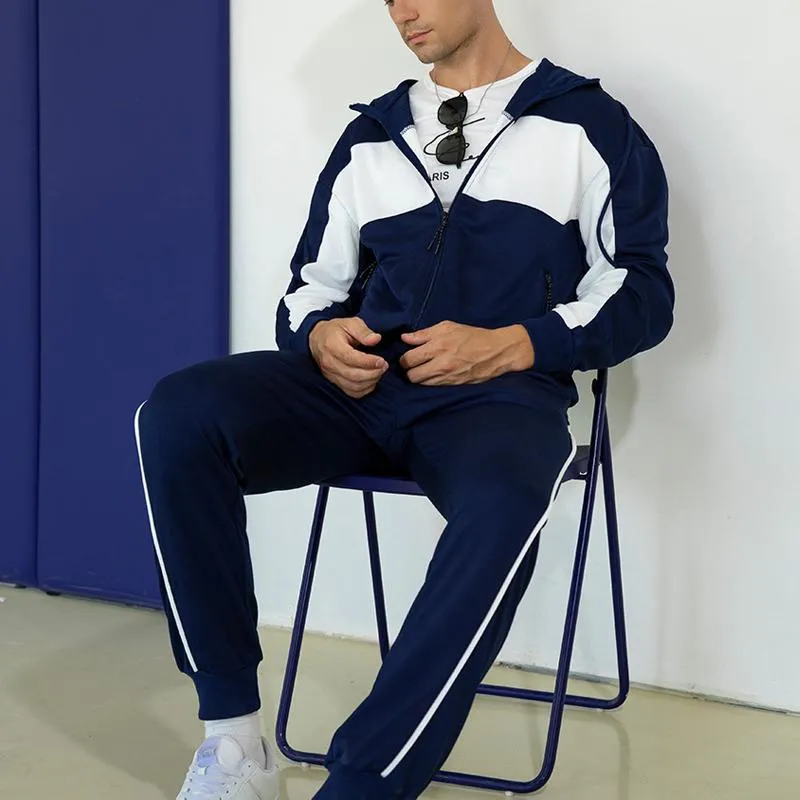 Men's Autumn and Winter Contrast Color Jacket and Pants Two-piece Sports Suit 25369488U sold by Manly product image thumbnail 2