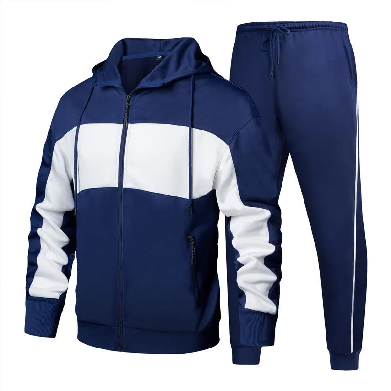 Men's Autumn and Winter Contrast Color Jacket and Pants Two-piece Sports Suit 25369488U sold by Manly product image thumbnail 4