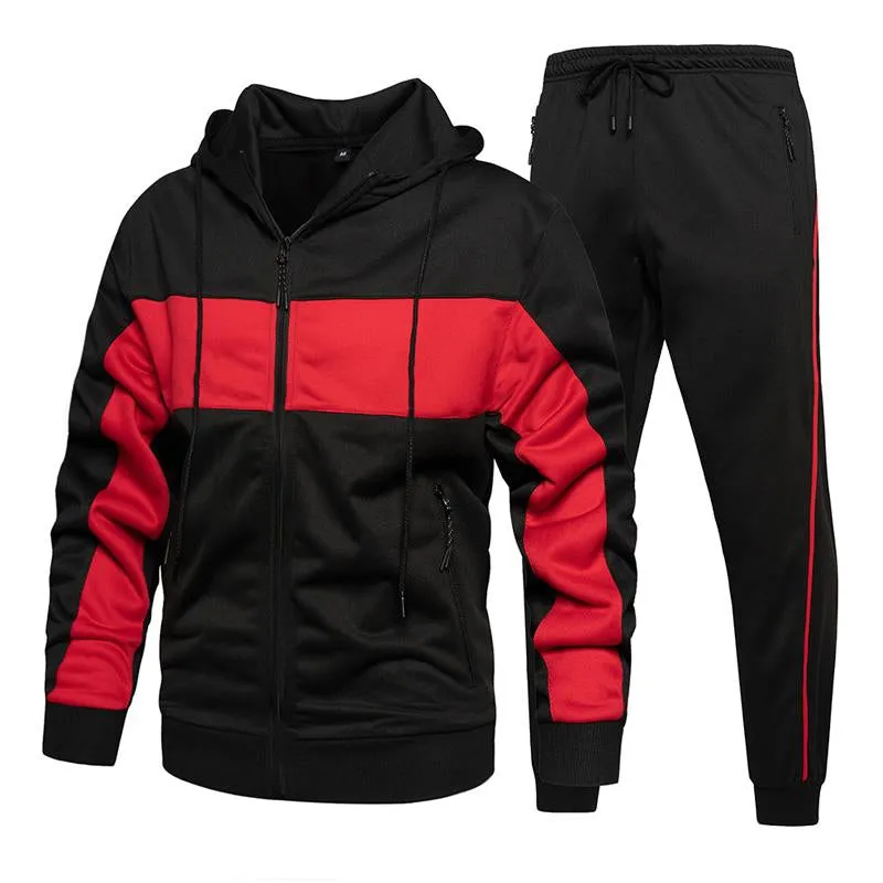 Men's Autumn and Winter Contrast Color Jacket and Pants Two-piece Sports Suit 25369488U sold by Manly product image thumbnail 5