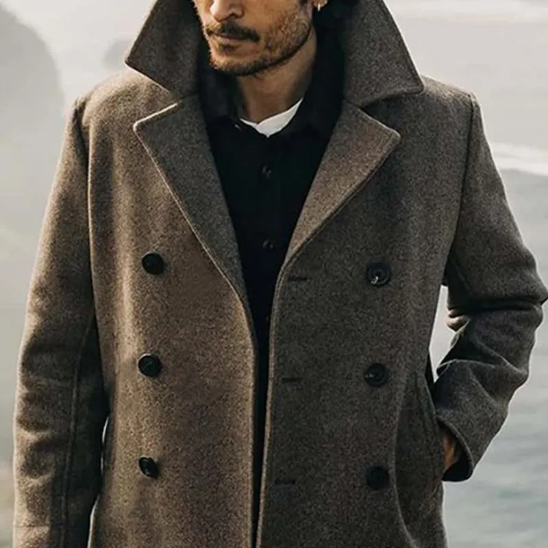 Men's Notch Lapel Double-breasted Short Coat 19352635U sold by Manly product image thumbnail 3