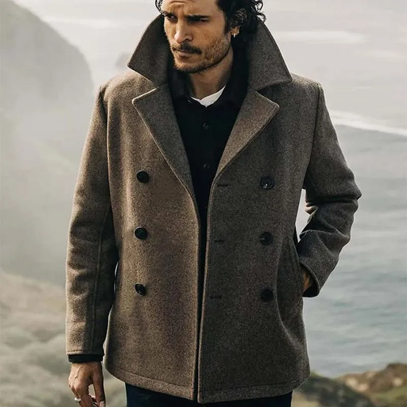 Men's Notch Lapel Double-breasted Short Coat 19352635U sold by Manly product image thumbnail 2