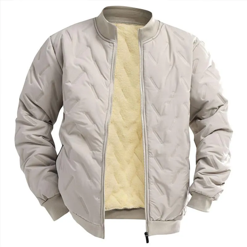 Men's Fleece Thickened Stand Collar Jacket 06481266U sold by Manly