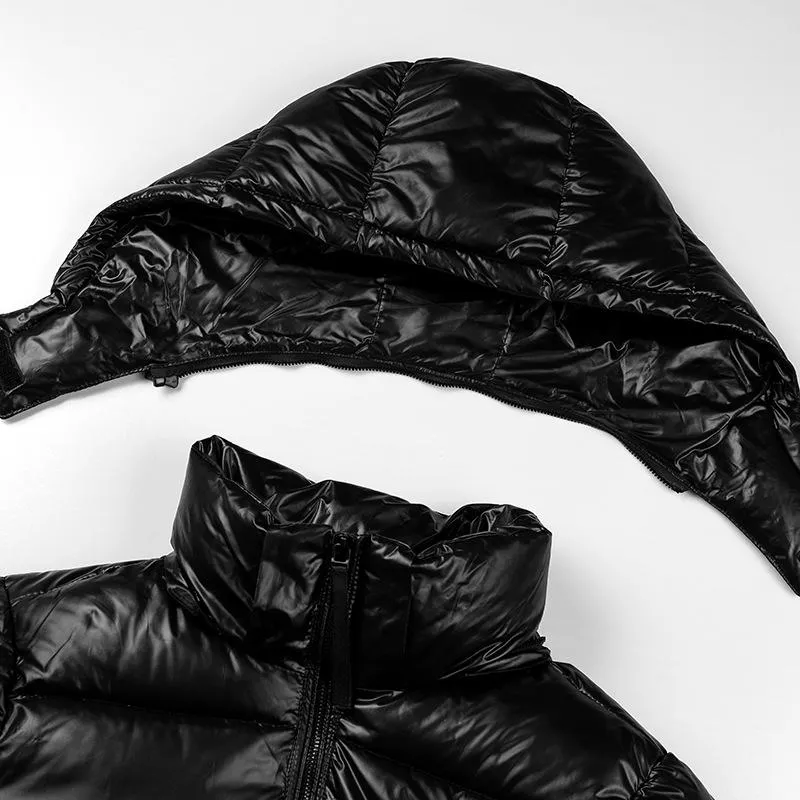 Men's Black and Gold Detachable Hood Thickened Hooded Down Jacket 58471334U sold by Manly product image thumbnail 4