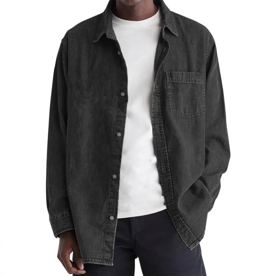 Men's Solid Color Lapel Long Sleeve Casual Shirt 40085650Z sold by Manly product image thumbnail 2