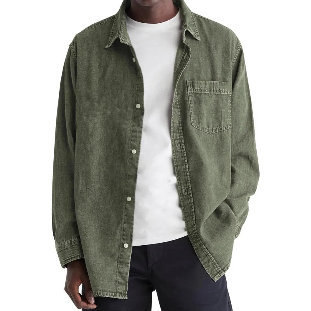 Men's Solid Color Lapel Long Sleeve Casual Shirt 40085650Z sold by Manly product image thumbnail 5