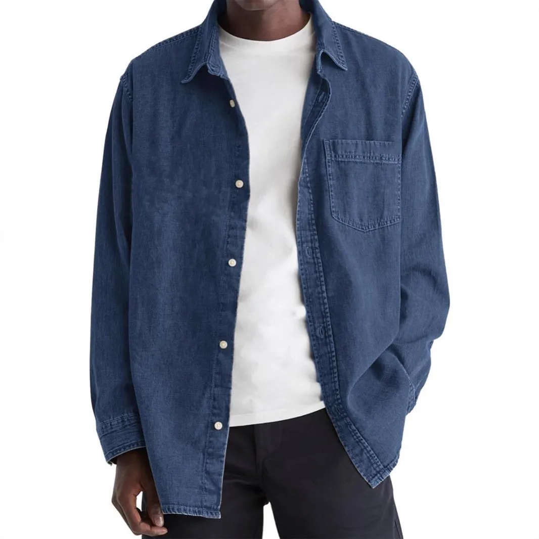 Men's Solid Color Lapel Long Sleeve Casual Shirt 40085650Z sold by Manly product image thumbnail 3