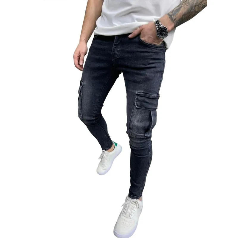 Men's Vintage Distressed Multi-pocket Jeans 55802294X sold by Manly product image thumbnail 5