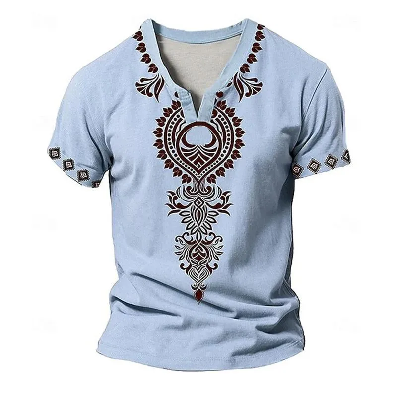 Men's Loose Printed Small V-Neck Short Sleeve T-Shirt 86134685X sold by Manly product image thumbnail 2