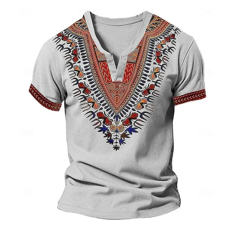 Men's Loose Printed Small V-Neck Short Sleeve T-Shirt 86134685X sold by Manly product image thumbnail 4