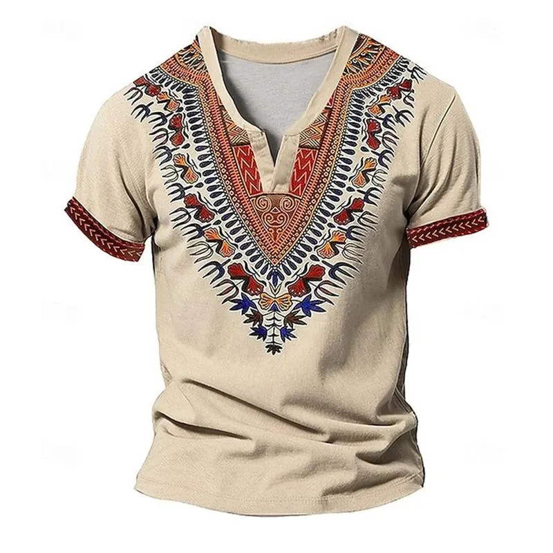 Men's Loose Printed Small V-Neck Short Sleeve T-Shirt 86134685X sold by Manly product image thumbnail 3