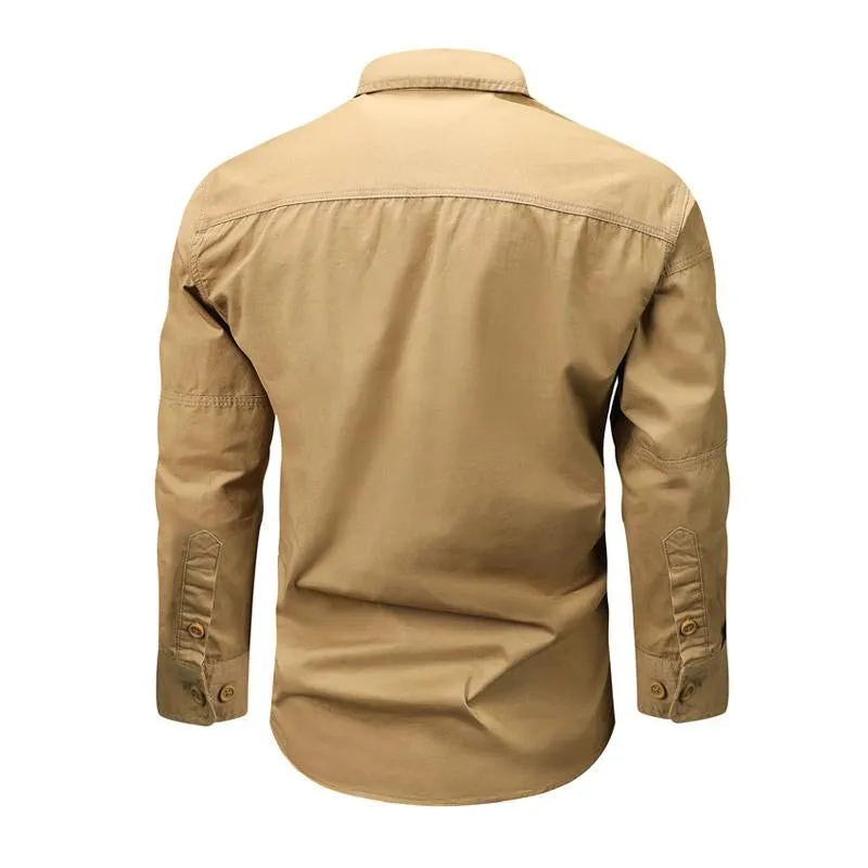 Men's Solid Pocket Lapel Long Sleeve Shirt 68243018X sold by Manly product image thumbnail 5