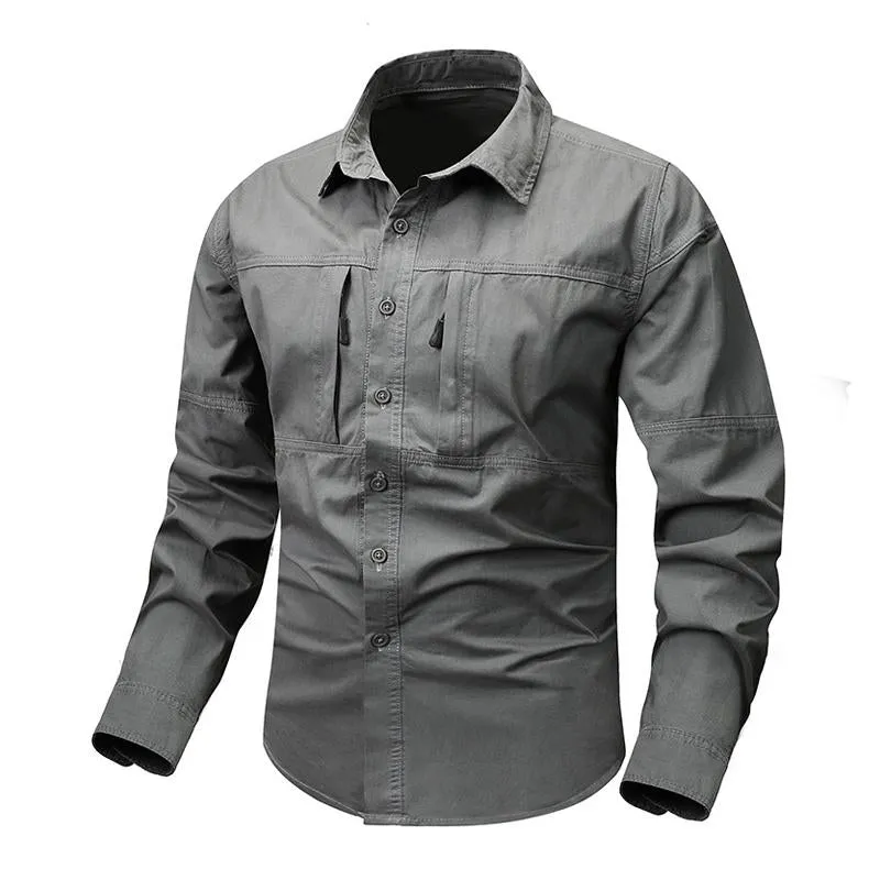 Men's Solid Pocket Lapel Long Sleeve Shirt 68243018X sold by Manly product image thumbnail 3
