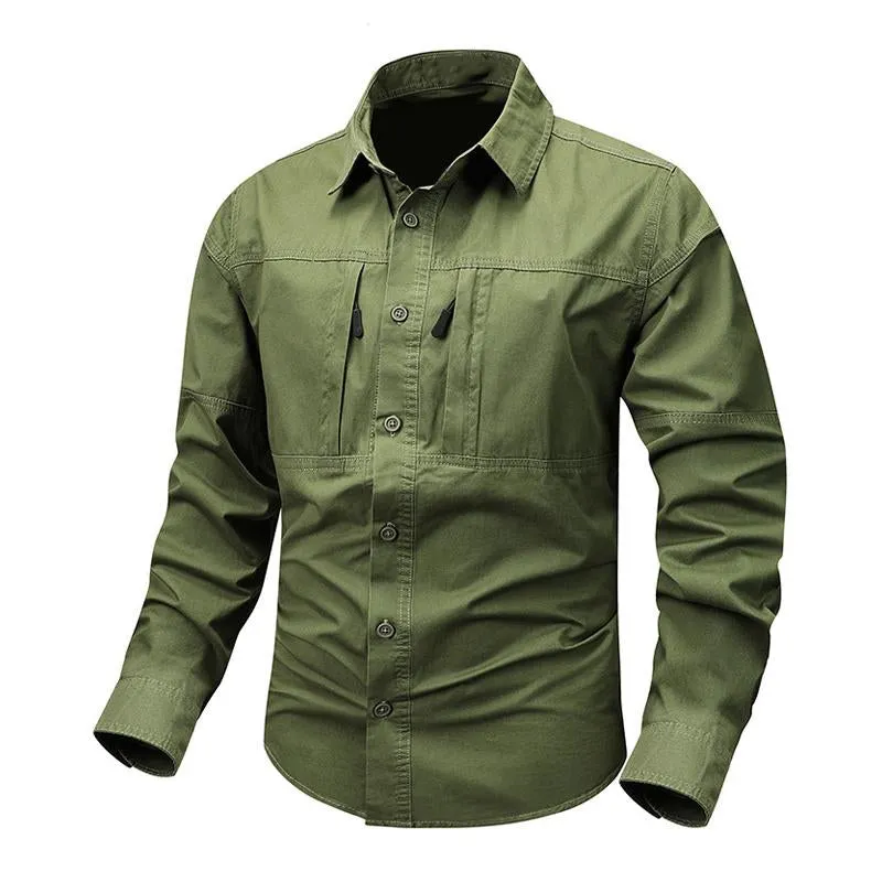 Men's Solid Pocket Lapel Long Sleeve Shirt 68243018X sold by Manly product image thumbnail 2