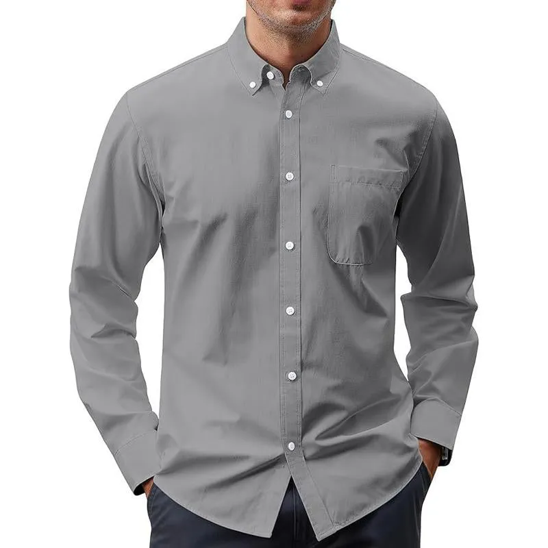 Men's Solid Color Long Sleeve Casual Shirt 42182872X sold by Manly product image thumbnail 2
