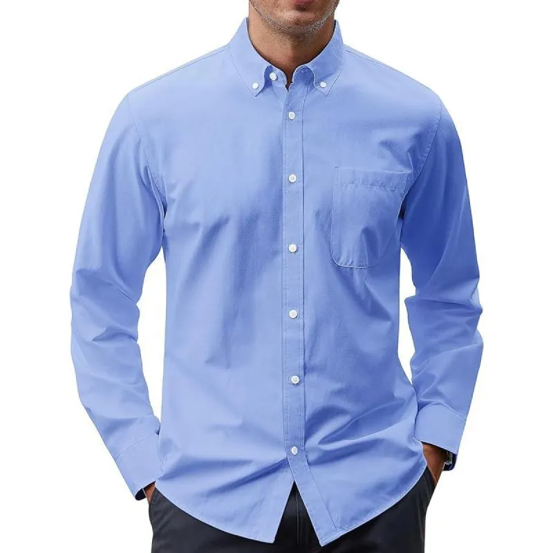 Men's Solid Color Long Sleeve Casual Shirt 42182872X sold by Manly