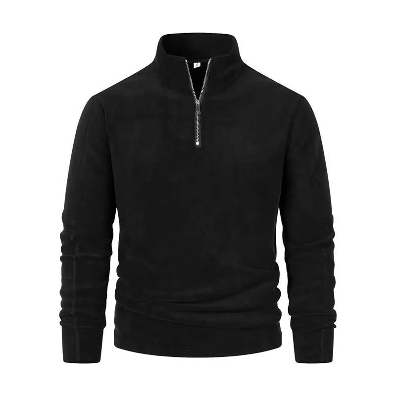 Men's Classic Casual Stand Collar Half Zip Long Sleeve Polar Fleece Sweatshirt 87603947K sold by Manly product image thumbnail 4