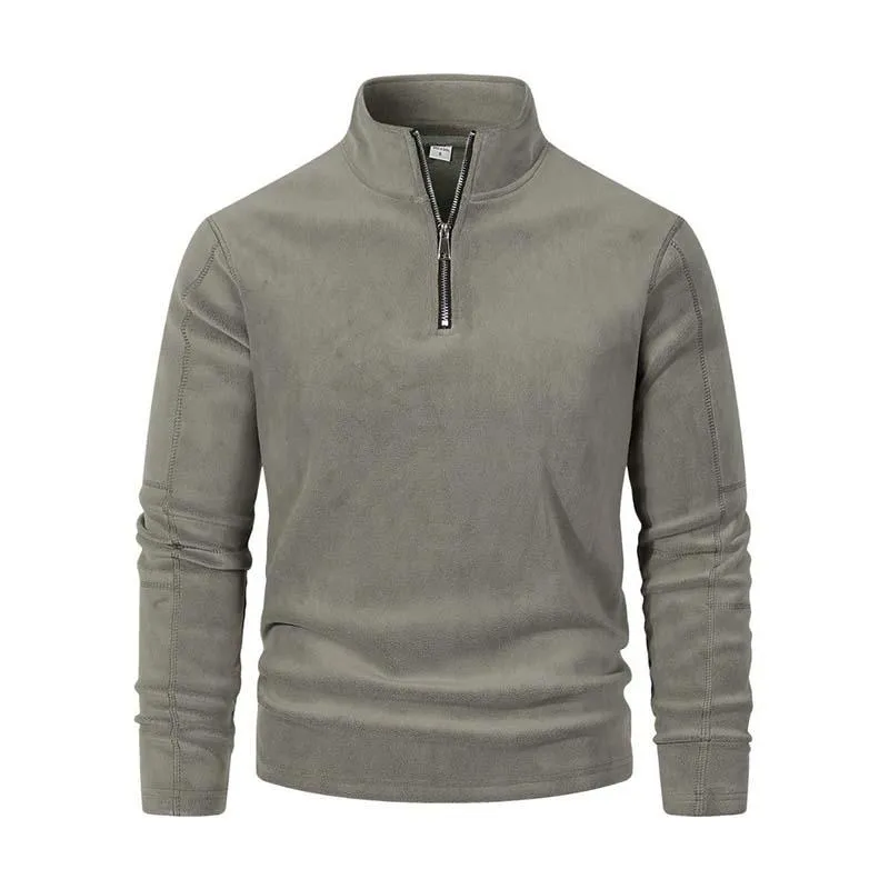 Men's Classic Casual Stand Collar Half Zip Long Sleeve Polar Fleece Sweatshirt 87603947K sold by Manly product image thumbnail 2