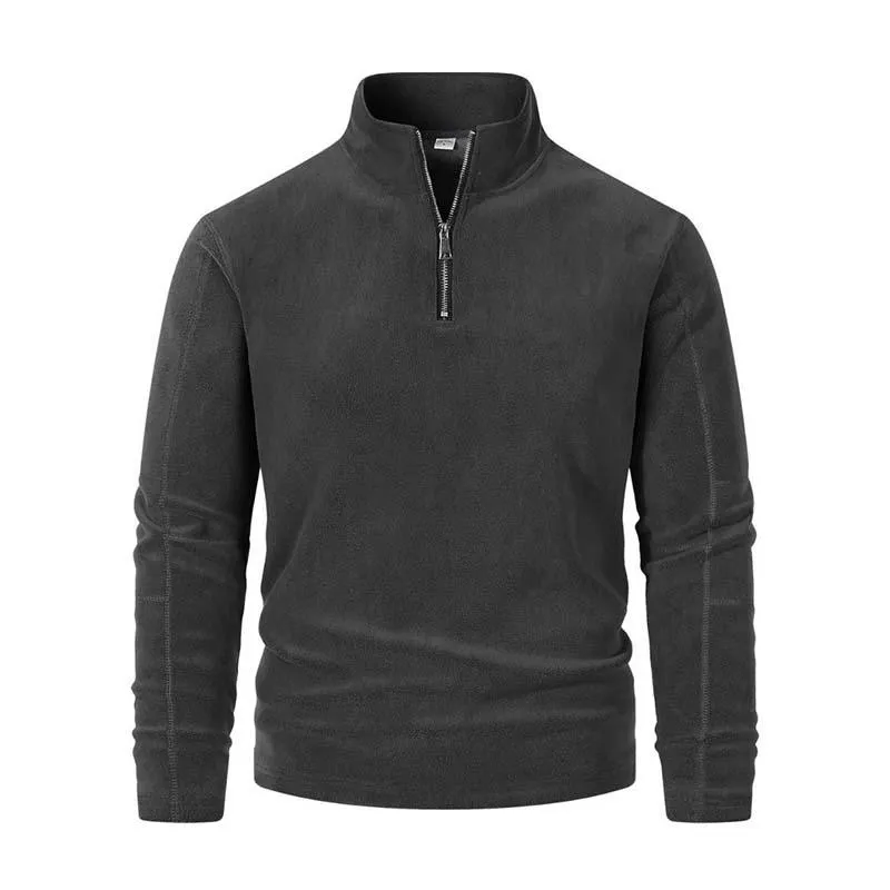 Men's Classic Casual Stand Collar Half Zip Long Sleeve Polar Fleece Sweatshirt 87603947K sold by Manly product image thumbnail 3