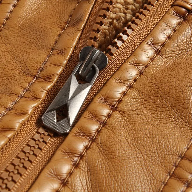 Men's Hooded Fleece Leather Jacket 24934542F sold by Manly product image thumbnail 5