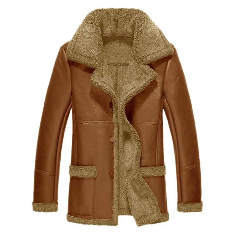 Men's Mid-length Lapel Suede Warm Jacket 00097738F sold by Manly product image thumbnail 3