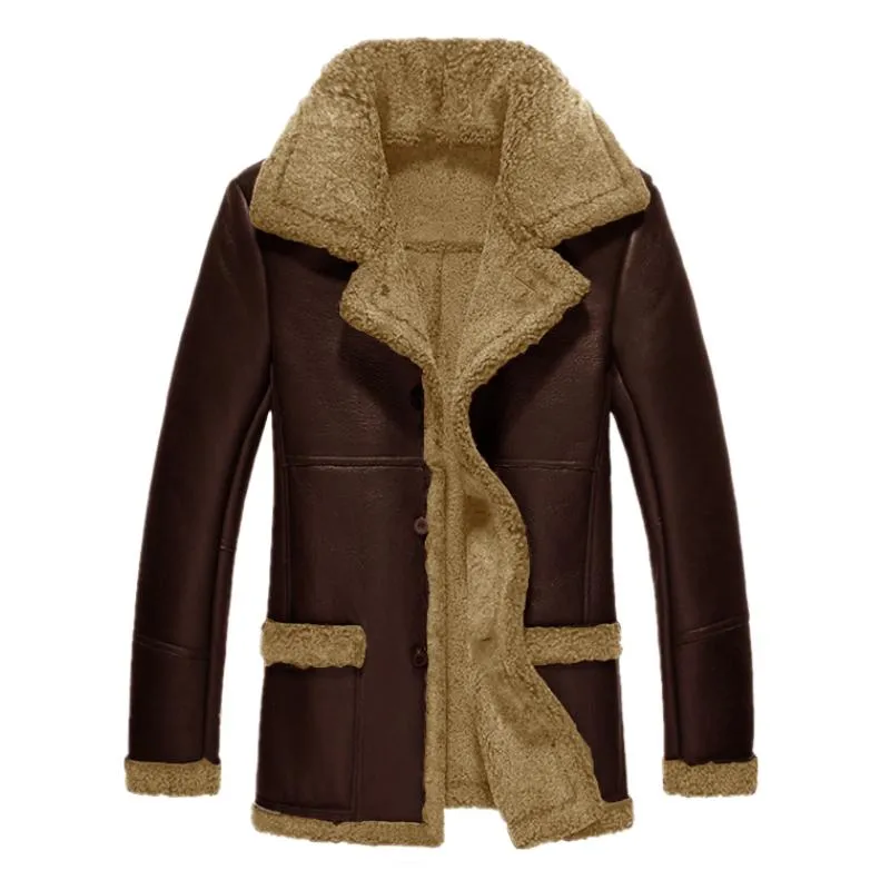 Men's Mid-length Lapel Suede Warm Jacket 00097738F sold by Manly product image thumbnail 2