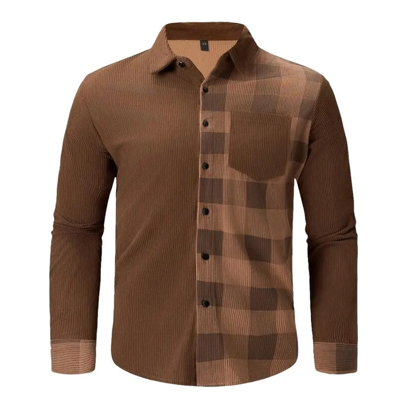 Men's Corduroy Lapel Long-sleeved Shirt 66051713F sold by Manly product image thumbnail 2