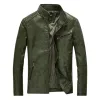 Men's Distressed Stand Collar Leather Jacket 91587482F sold by Manly