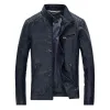 Men's Distressed Stand Collar Leather Jacket 91587482F sold by Manly