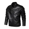 Men's Distressed Stand Collar Leather Jacket 91587482F sold by Manly