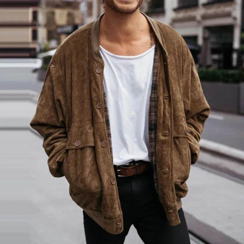 Men's Casual Crew Neck Suede Jacket 00327045F sold by Manly product image thumbnail 3