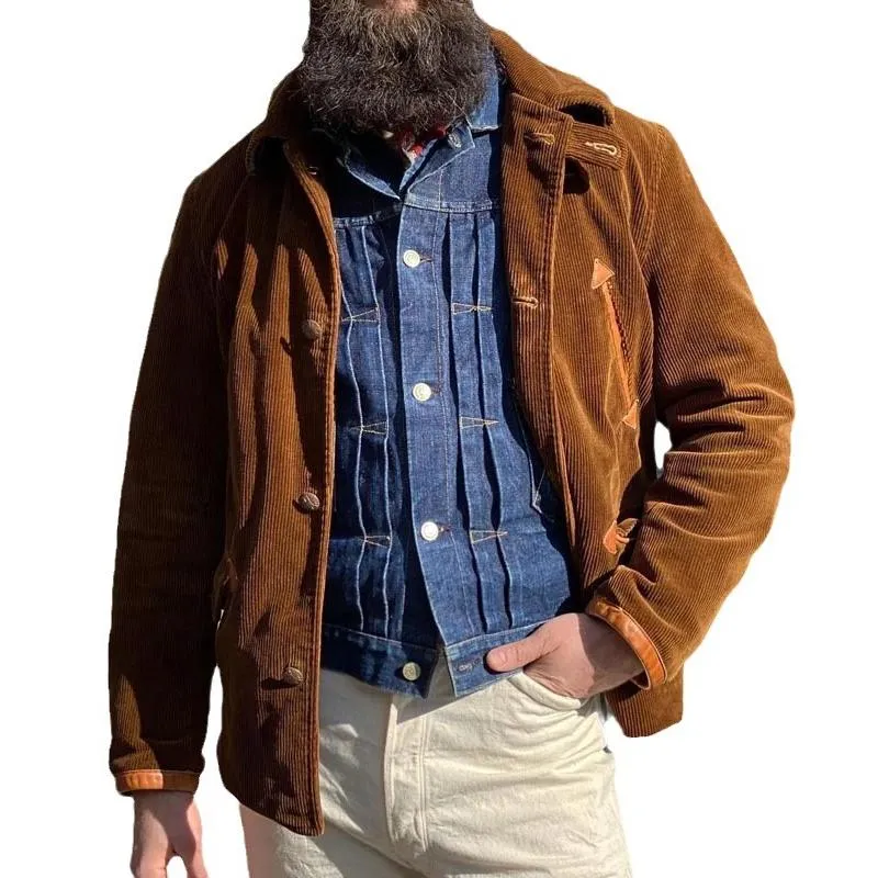 Men's Vintage Lapel Corduroy Jacket 81463582F sold by Manly