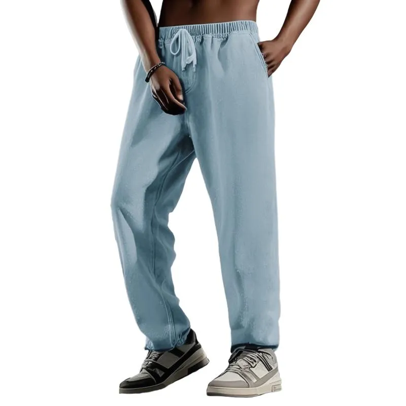 Men's Solid Color Loose Elastic Waist Sports Pants 84480051Z sold by Manly
