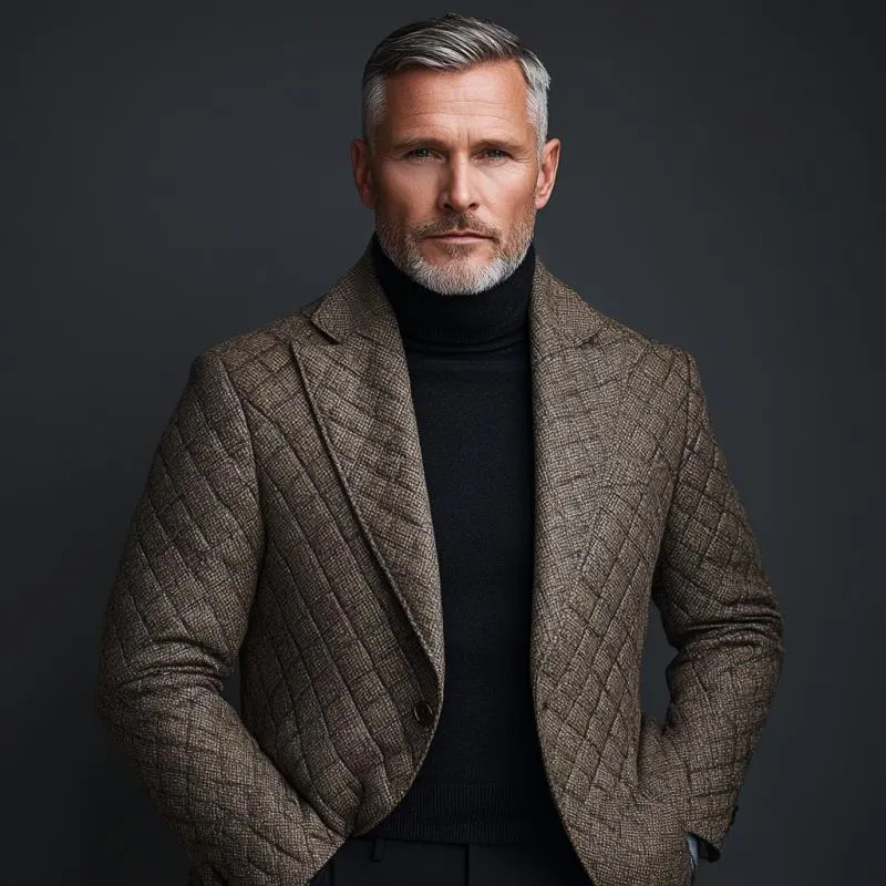 Men's Vintage Business Quilted Padded Single Breasted Blazer 10505511Y sold by Manly product image thumbnail 2