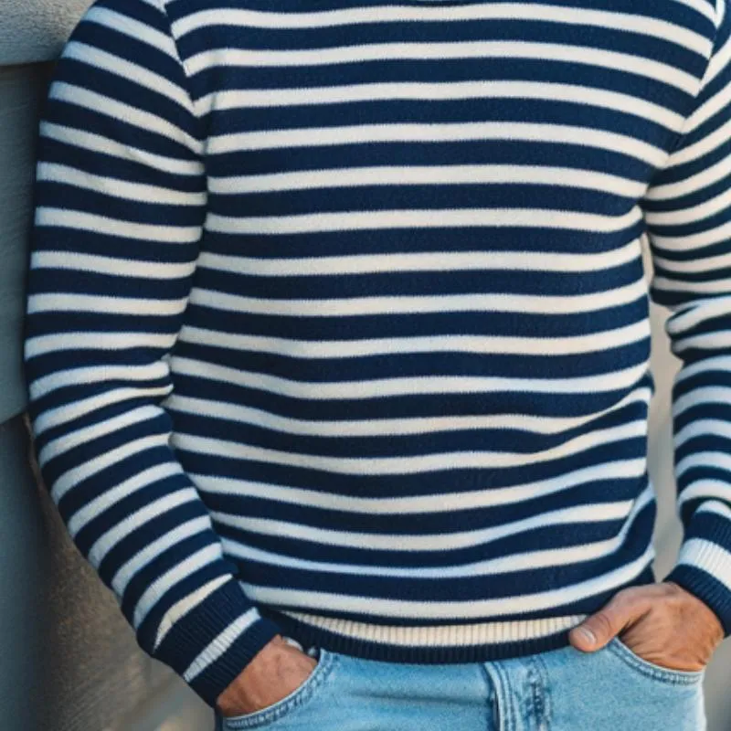 Men's Striped Knit Crew Neck Slim Fit Sweater 58710573Y sold by Manly product image thumbnail 2