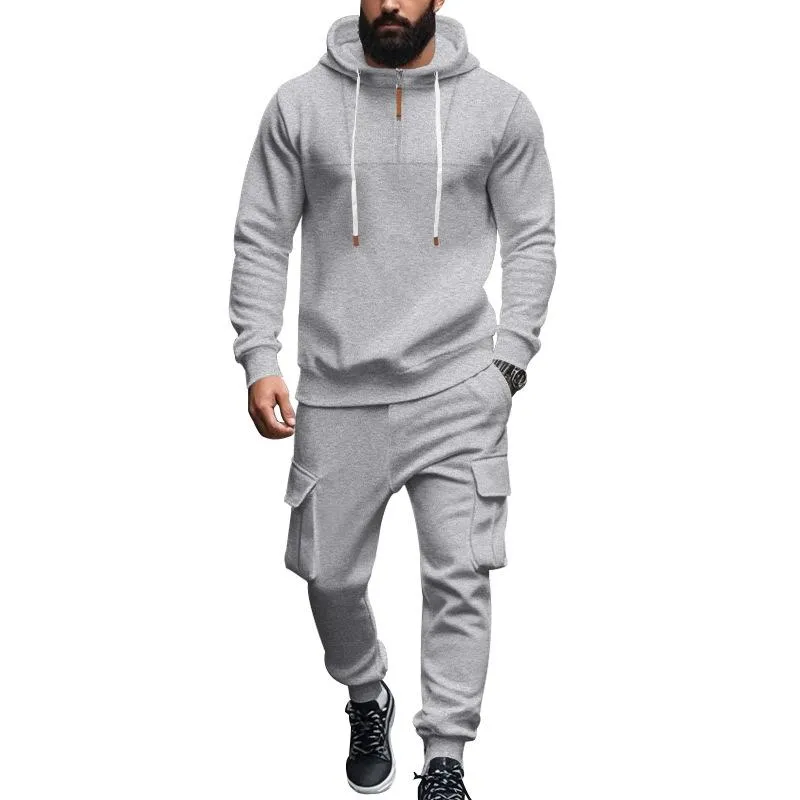 Men's Loose Sports Hooded Sweatshirt and Pants Set 40057919Y sold by Manly