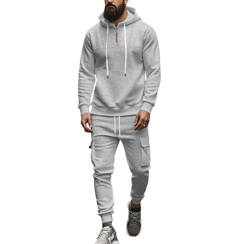 Men's Loose Sports Hooded Sweatshirt and Pants Set 40057919Y sold by Manly product image thumbnail 3