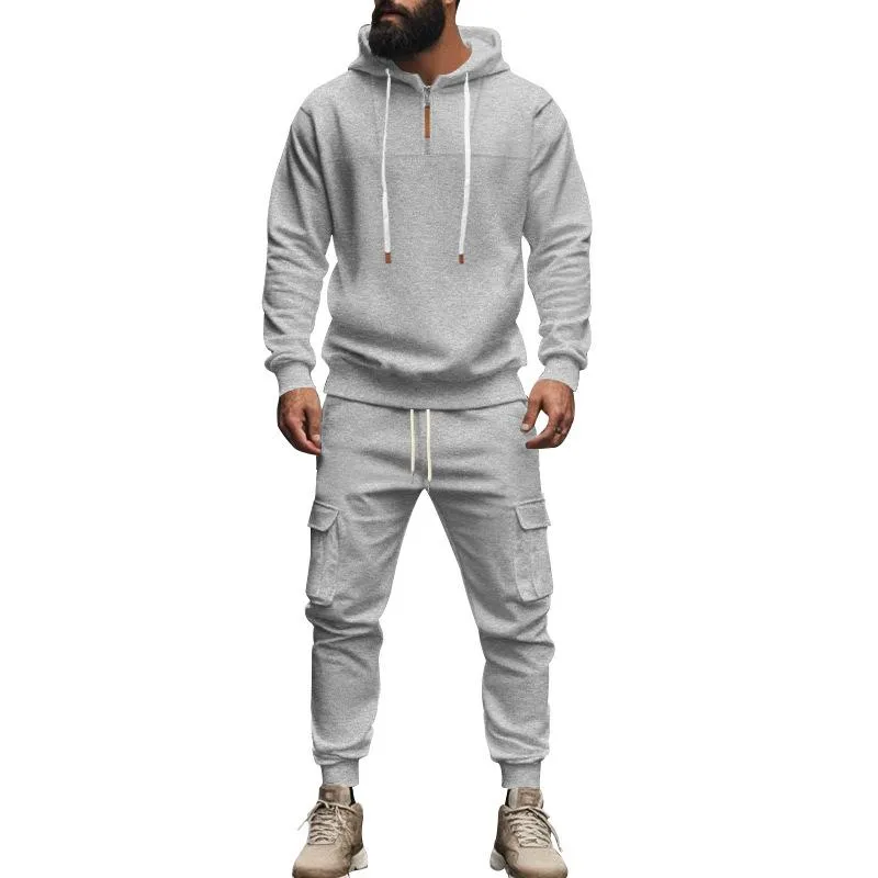 Men's Loose Sports Hooded Sweatshirt and Pants Set 40057919Y sold by Manly product image thumbnail 2