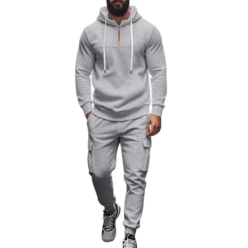 Men's Loose Sports Hooded Sweatshirt and Pants Set 40057919Y sold by Manly product image thumbnail 4