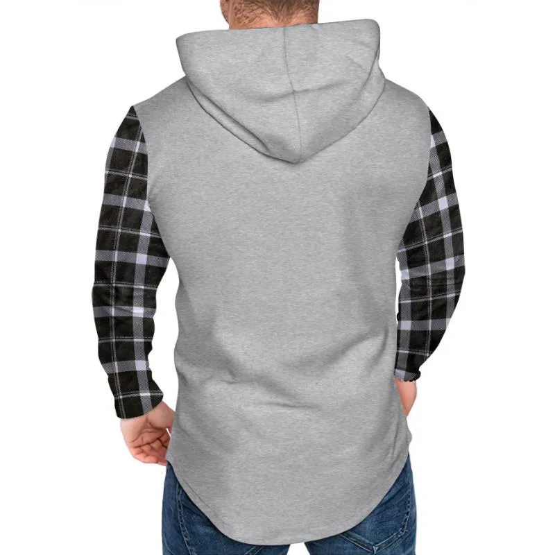 Men's Casual Check Color Block Button Hoodie 50430405Y sold by Manly product image thumbnail 3