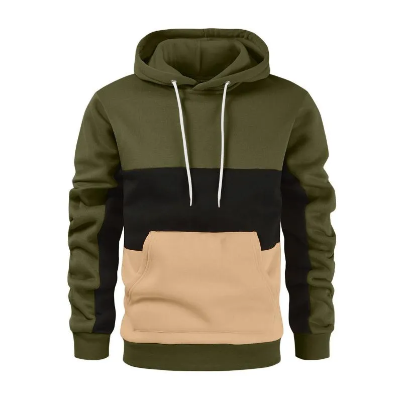 Men's Classic Casual Fashion Colorblock Long Sleeve Hoodie 20184537K sold by Manly product image thumbnail 4