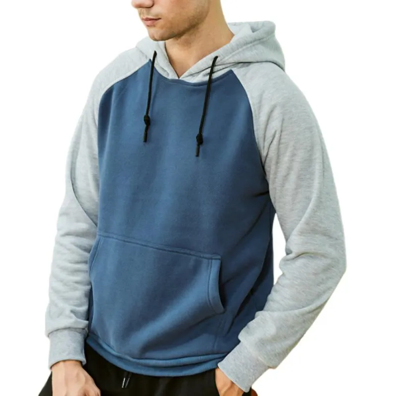 Men's Retro Classic Casual American Street Colorblock Hoodie 09956399K sold by Manly