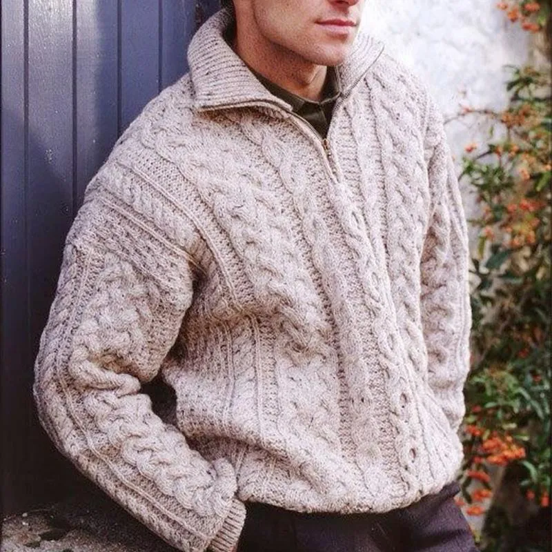 Men's Vintage Half Zip Jacquard Pullover Sweater 50238975U sold by Manly product image thumbnail 2