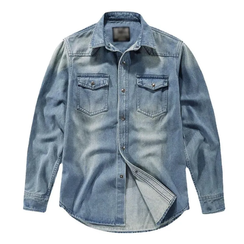 Men's Denim Long Sleeve Shirt 17005324U sold by Manly