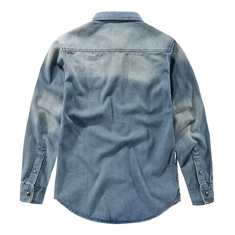 Men's Denim Long Sleeve Shirt 17005324U sold by Manly product image thumbnail 2